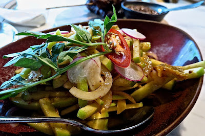 Dancing Fish Signature, spicy green apple salad