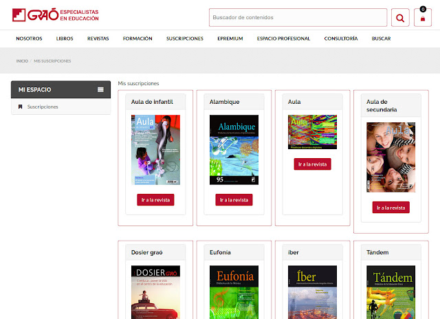 Nuevo paquete de revistas de Educación: E-Premium revistas (Graó)