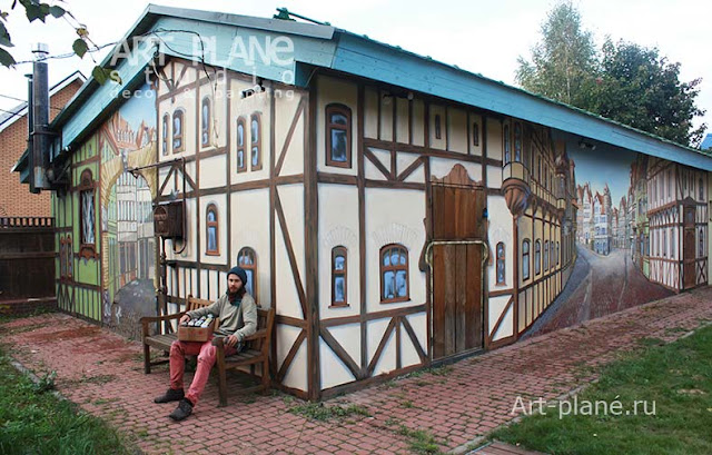 Роспись фасада дома в стиле «Фахверк»