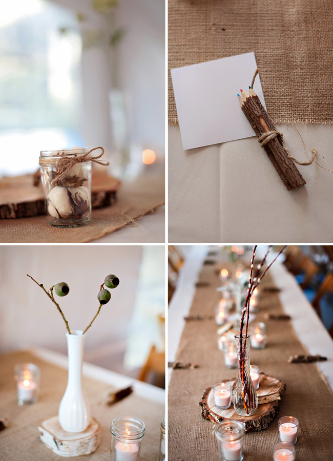 Natural centerpieces work very well in organic or ecofriendly weddings also