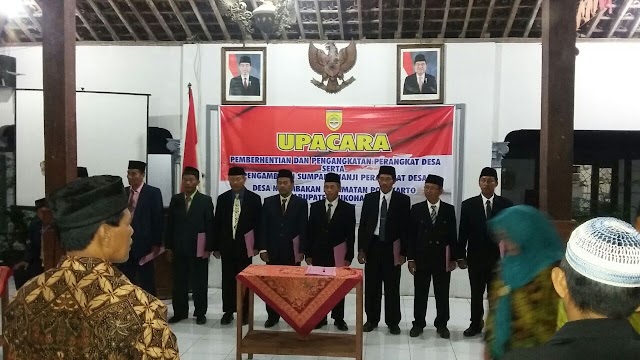 BATI TUUD KORAMIL 11 POLOKARTO HADIRI PENGANGKATAN PERANGKAT DESA BARU NGOMBAKAN