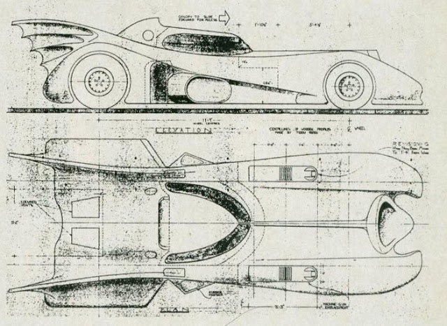 Anton Furst's Batmobile blueprints