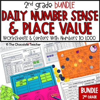 Second Grade place value activities for numbers to 1,000