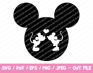 Mickey Head SVG, Mickey Minnie SVG, Mickey Minnie Kissing, Disney Files Cricut Silhouette, Disney Trip, Minnie Mouse Mickey Mousse Love