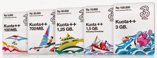  Paket Internet 3 Kuota ++ dan Cara Berlangganan