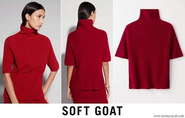 Crown Princess Victoria wore Soft Goat short sleeve turtle neck cashmere sweater