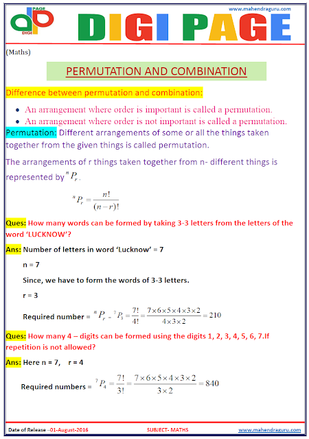 Digi Page -Permutation and Combination