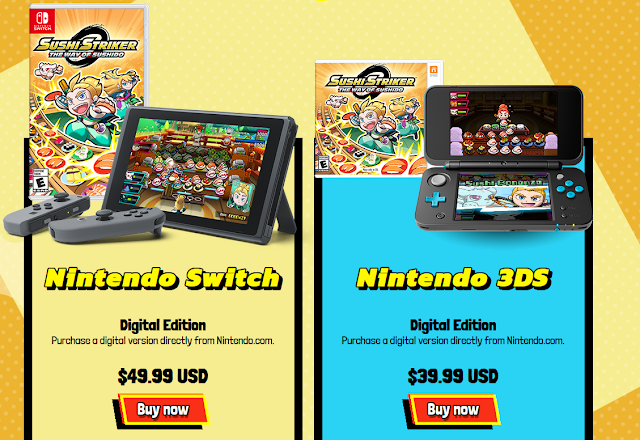 Sushi Striker The Way of Sushido pricing Nintendo Switch 3DS difference