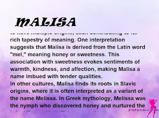 ▷ meaning of the name MALISA (✔)