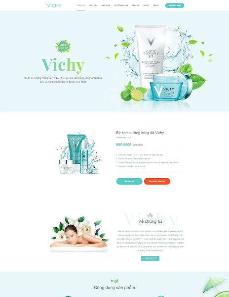 Template blogspot landing page mỹ phẩm