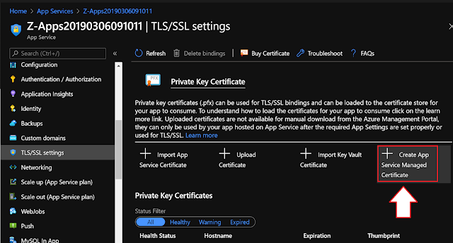 Azure App Service Managed Certificate