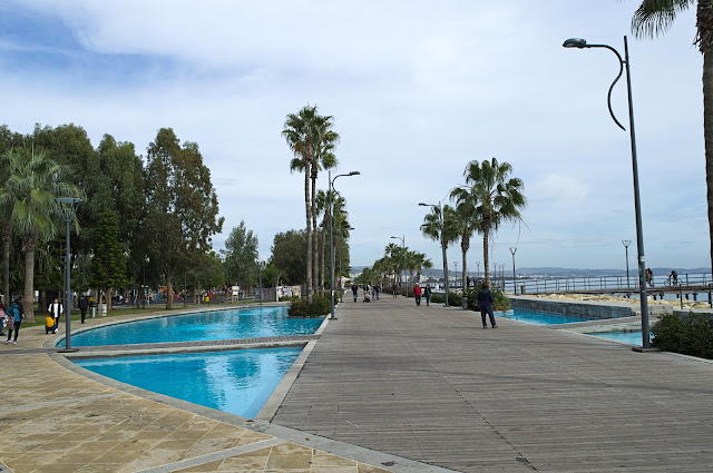 Exotic Place. Limassol walking area next to the sea.