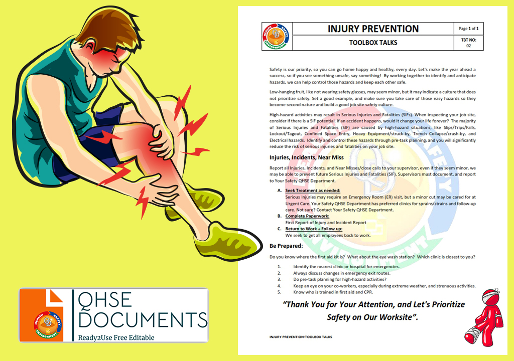 QHSE DOCUMENTS-INJURY PREVENTION TOOLBOX TALKS