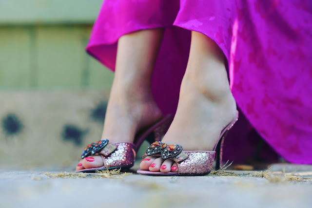 sparkly glitter pink victorian hale bob heels