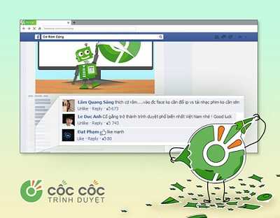 Dùng trình duyệt Cốc Cốc để vào facebook