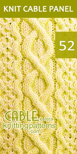 Knit Cable Panel Pattern 52, its FREE