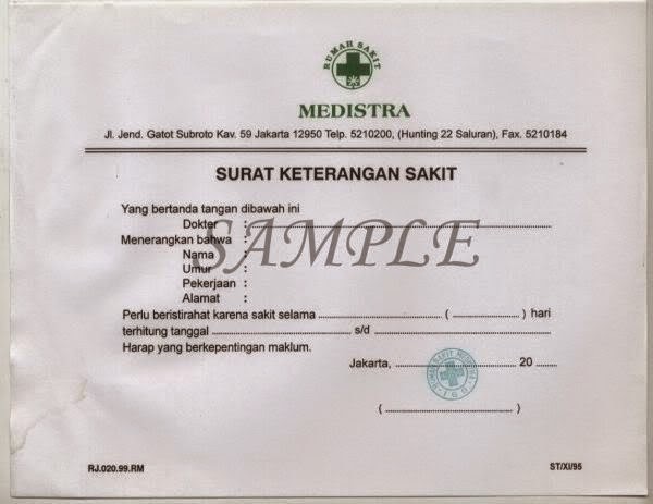 Contoh Surat Dokter Puskesmas/Klinik Asli  Berita Hari Ini