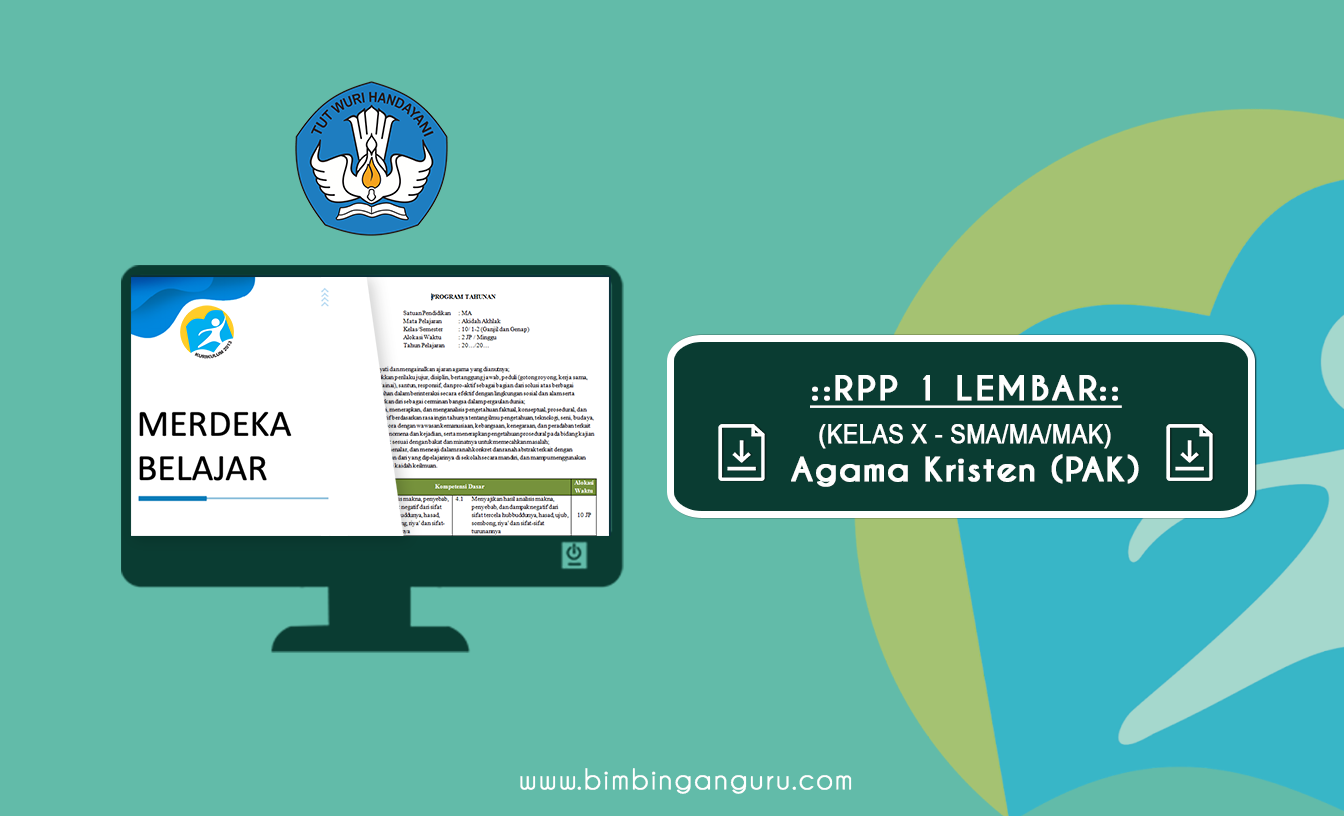 RPP 1 Lembar Agama Kristen Kelas X K13 Revisi, Edisi 2022/2023