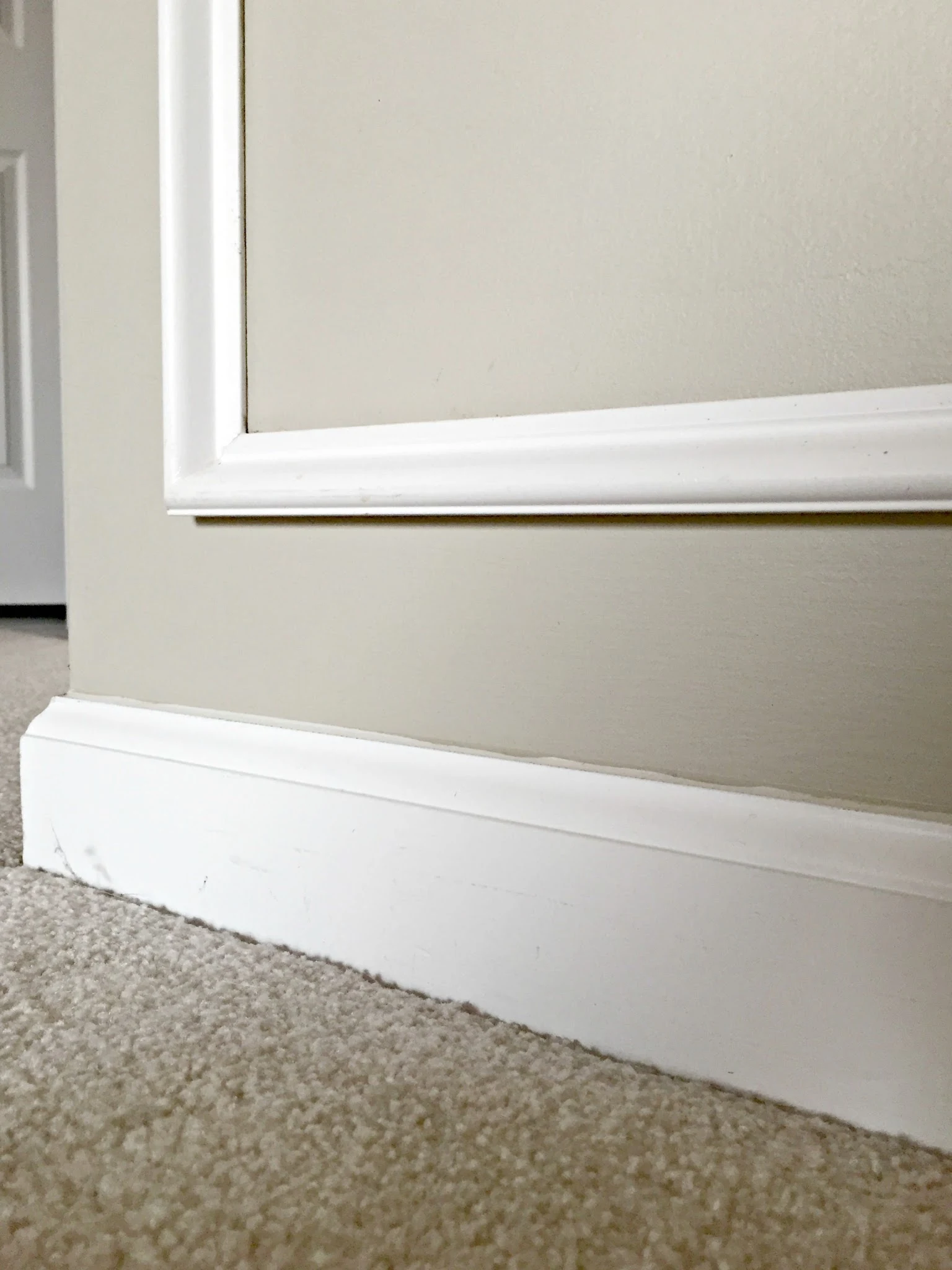 short white baseboards