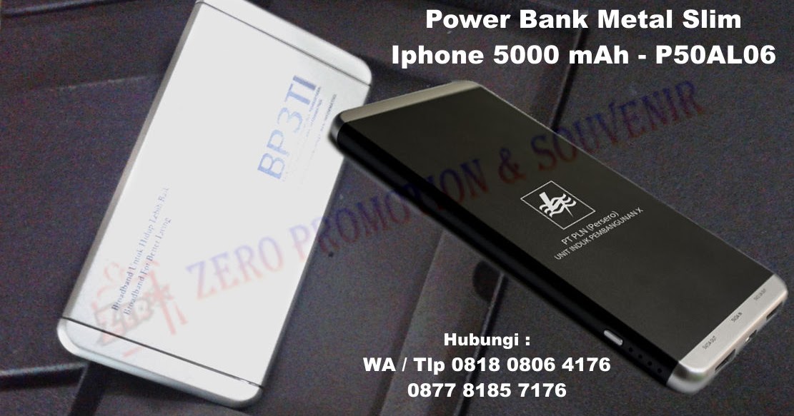 Jual Power Bank Metal Slim Iphone 5000 mAh - P50AL06 