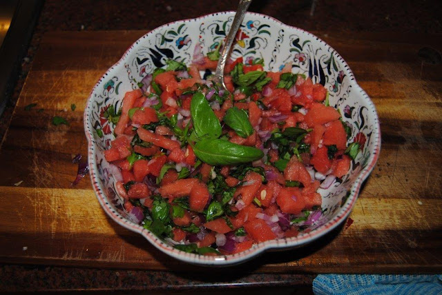 Watermelon + basil salsa