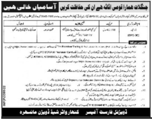 Forest Division Kunhar Water Shed Division Driver Jobs Mansehra 2022  | Pak Jobs