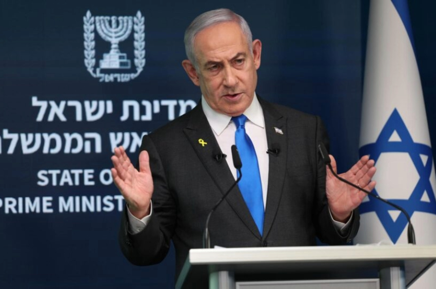Primeiro-Ministro de Israel, Benjamin Netanyahu, em coletiva de imprensa de 4 de setembro de 2024 | Foto: EFE/EPA/ABIR SULTAN
