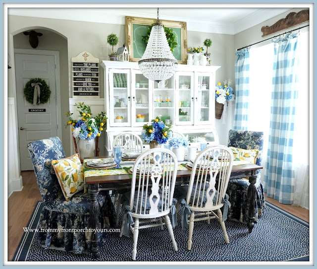 Blue & White-French Farmhouse-Dining Room-From My Front Porch To Yours