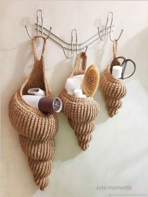 Crochet Shell Baskets