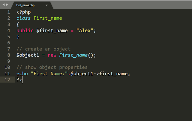 PHP Class with Object Example
