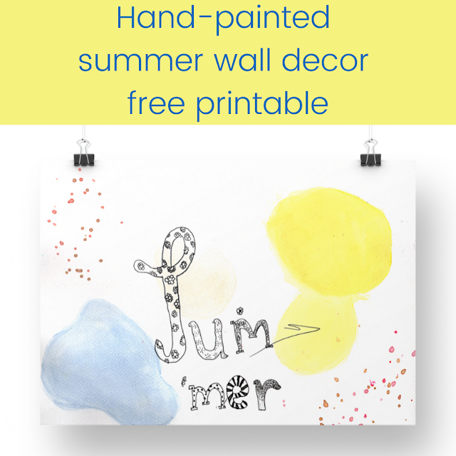 Hand-painted summer wall decor - free printable