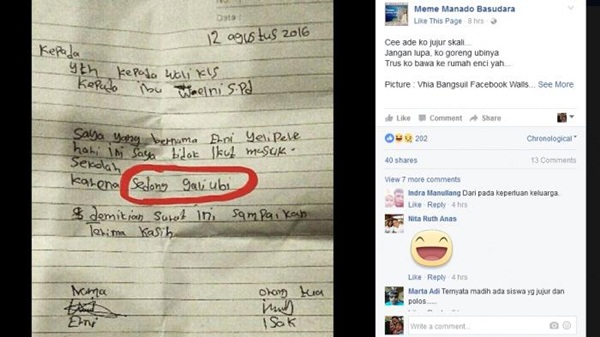 Viral Surat Izin Tidak Masuk Sekolah Siswi Bikin Netizen Bacanya Jadi Ngakak, Penasaran Dengan Isinya?