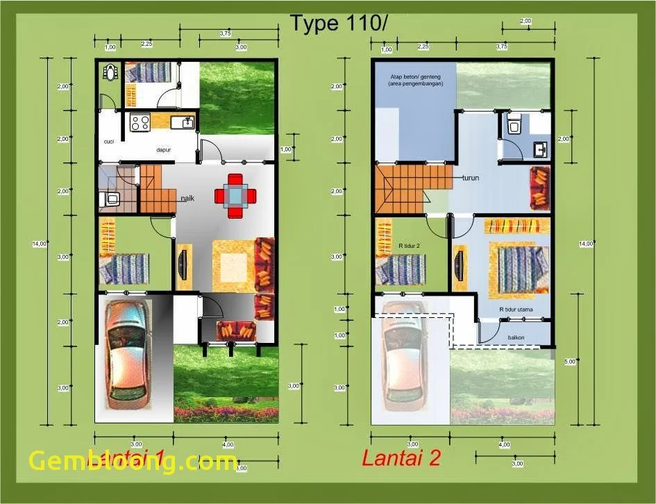 Design Rumah Tipe 100 Beautiful Denah Rumah Minimalis Type 36