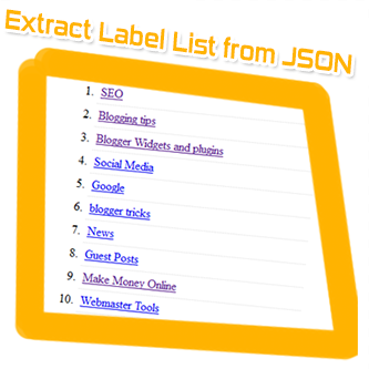 extract label list from blogger JSON feeds