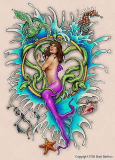 mermaid tattoo design image color