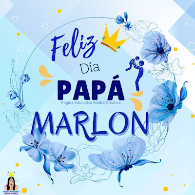 Solapín Feliz Día del Padre - Nombre Marlon para imprimir gratis