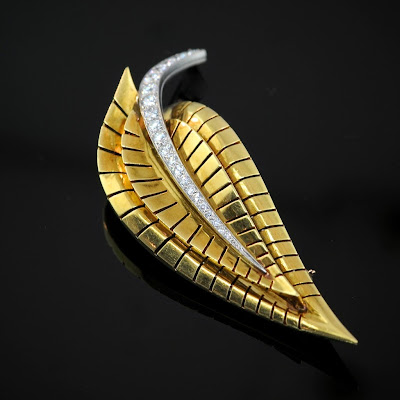 gold leaf brooch