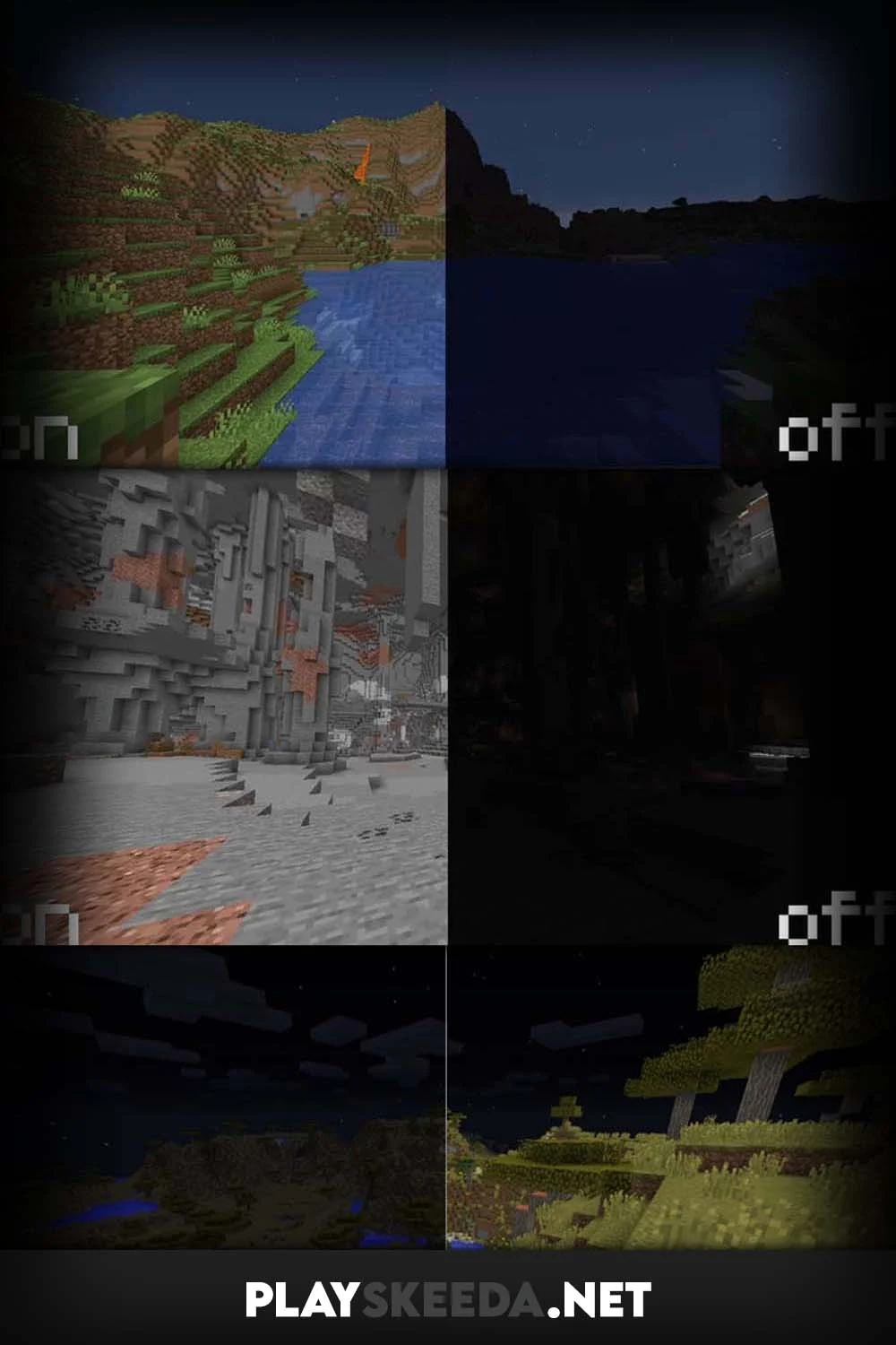 Minecraft Night Vision Resource Pack [1.20.4, 1.20.2, 1.19.2, 1.18.2] (Fullbright, Brightness Texture Pack)