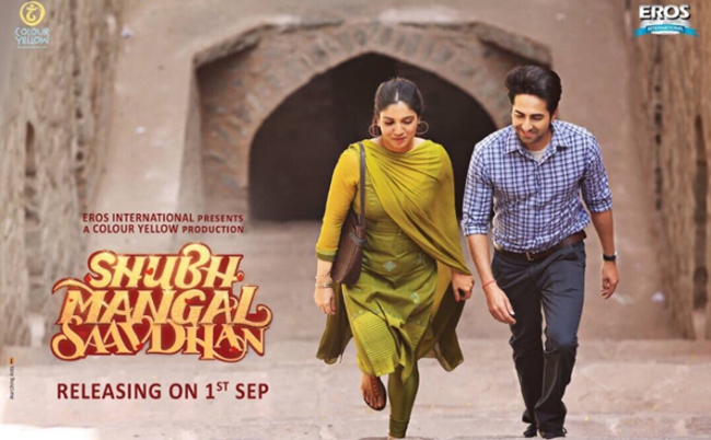 Shubh Mangal Saavdhan new upcoming movie first look, Poster of Bhumi Pednekar and Ayushmann Khurrana download first look Poster, release date
