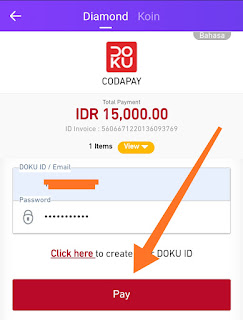 cara memasukan nomor id dan password doku wallet