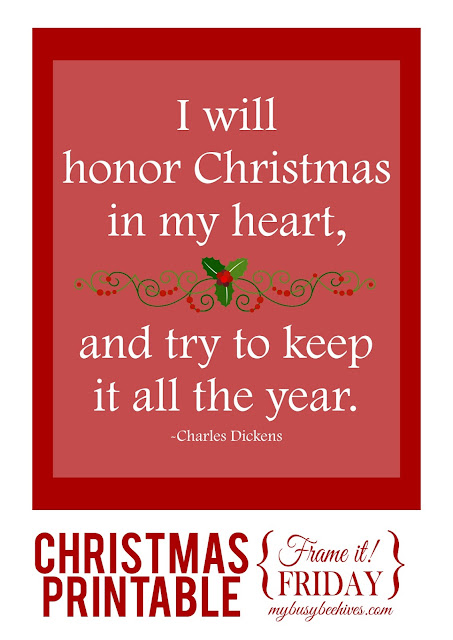 I will honor Christmas in my heart... a free Christmas printable