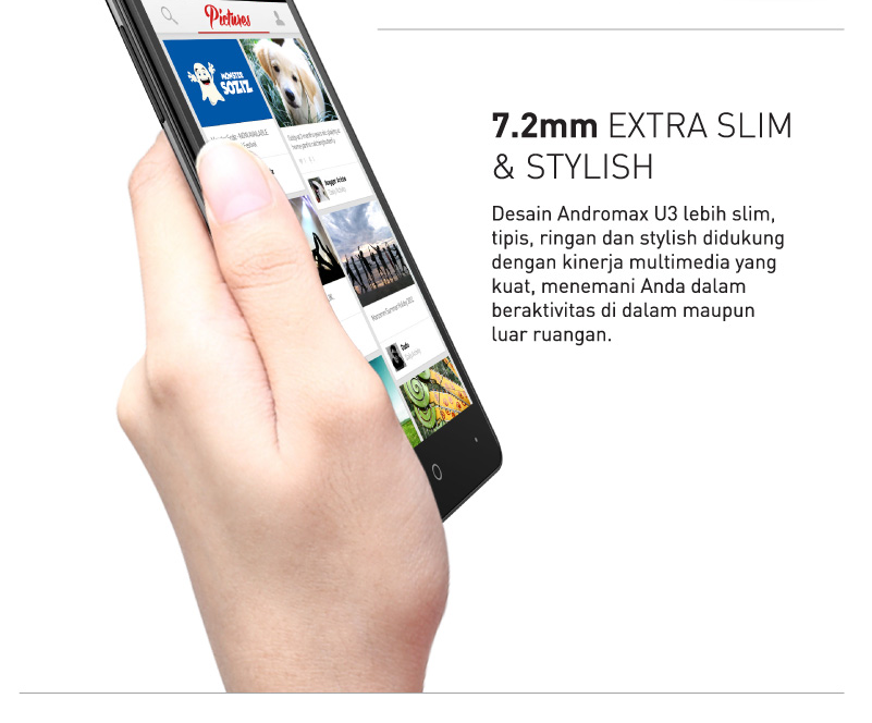 Harga HP Smartfren Andromax U3 body slim