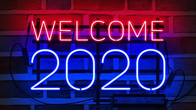 2020, New Year, Happy New Year, Welcome, Neon, 4K Images