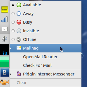 Mailnag i Mailnag Messagingmenu plugin Ubuntu Mate 18.04