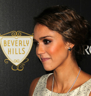 Jessica Alba bobby pinned romantic Updo Hairstyle