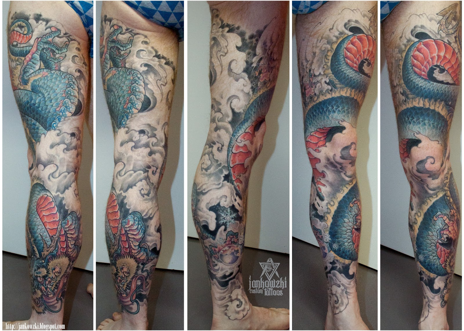 Traditional Leg Sleeve Tattoo