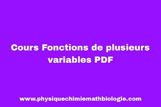 Cours Fonctions de plusieurs variables PDF
