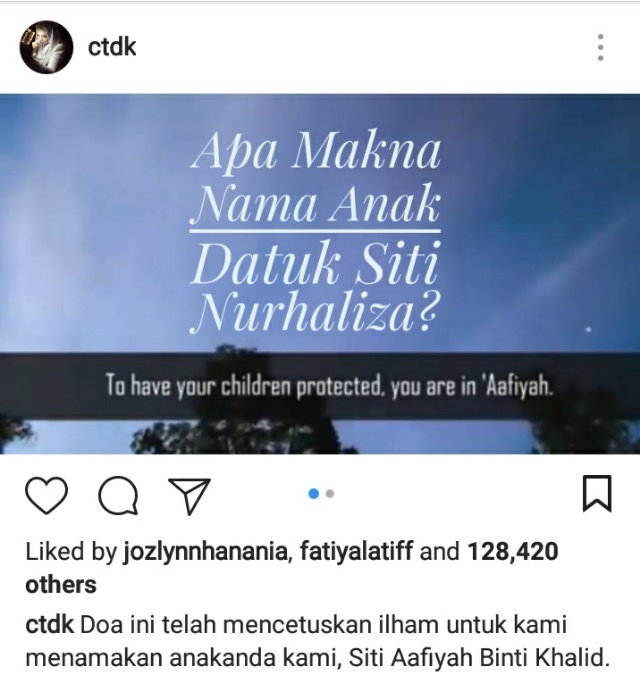 Apa Maksud Nama Anak Datuk Siti Nurhaliza?