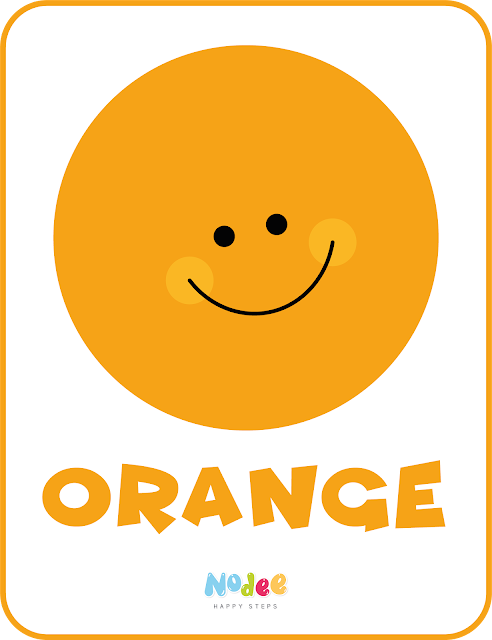 Orange Color flashcard for kids