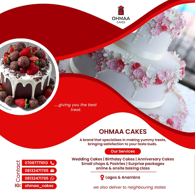 A flyer of Ohmaa Cakes